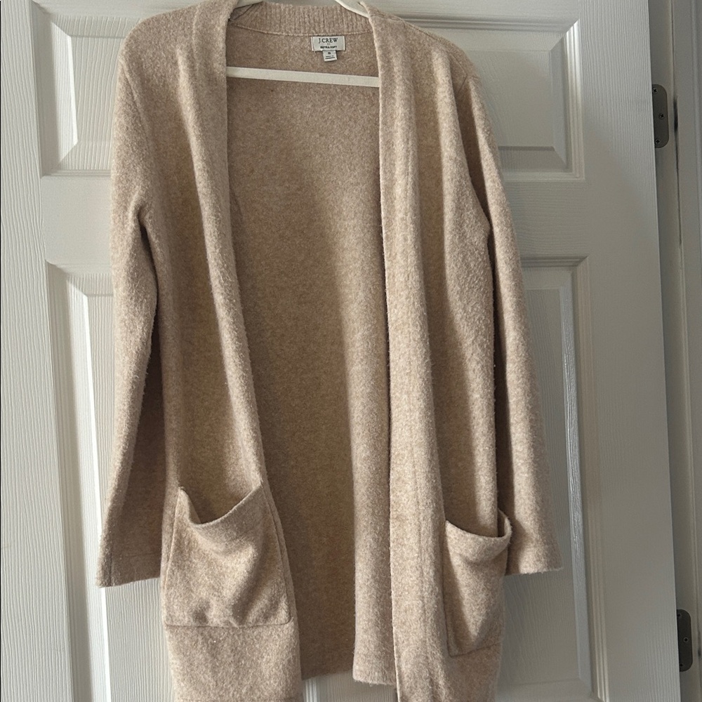 J. Crew Soft Beige Open-Front Cardigan